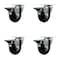 Service Caster 3.5'' Phenolic Wheel Swivel Top Plate Caster Set Posi Brake, 4PK SCC-20S3514-PHR-PLB-4 - alternate 1
